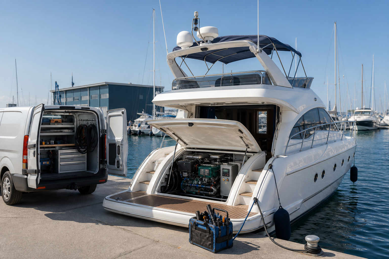 Marinada yat ve marine jeneratör servis ünitesi